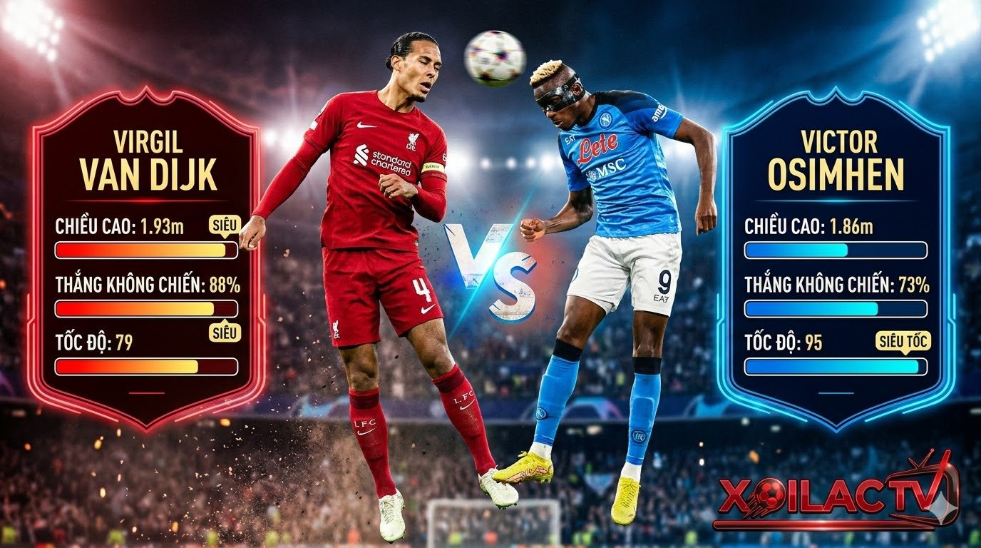 Điểm nóng định đoạt trận đấu Liverpool vs Galatasaray: Trung vệ Virgil van Dijk tranh chấp trên không với tiền đạo chủ lực Victor Osimhen