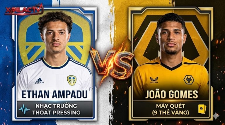 Điểm nóng trận Leeds vs Wolves: Cuộc đối đầu trực tiếp ở tuyến giữa giữa nhạc trưởng Ethan Ampadu và máy quét Joao Gomes.