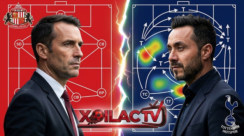 Nhận định chiến thuật trận đấu Sunderland vs Tottenham, phân tích sơ đồ đối đầu giữa HLV Regis Le Bris và Roberto De Zerbi bởi chuyên gia Xoilac TV.
