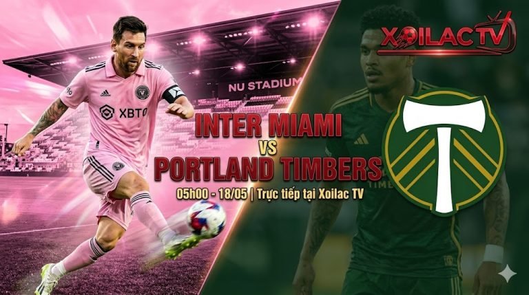 Ảnh bìa nhận định Inter Miami vs Portland Timbers với Lionel Messi tại Xoilac TV