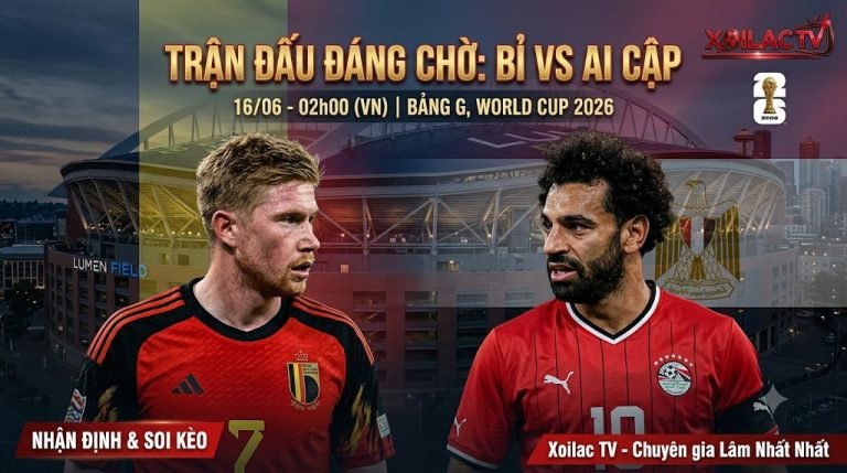 Nhận định và soi kèo trận đấu Bỉ vs Ai Cập tại bảng G World Cup 2026 chuẩn xác từ chuyên gia Xoilac TV.