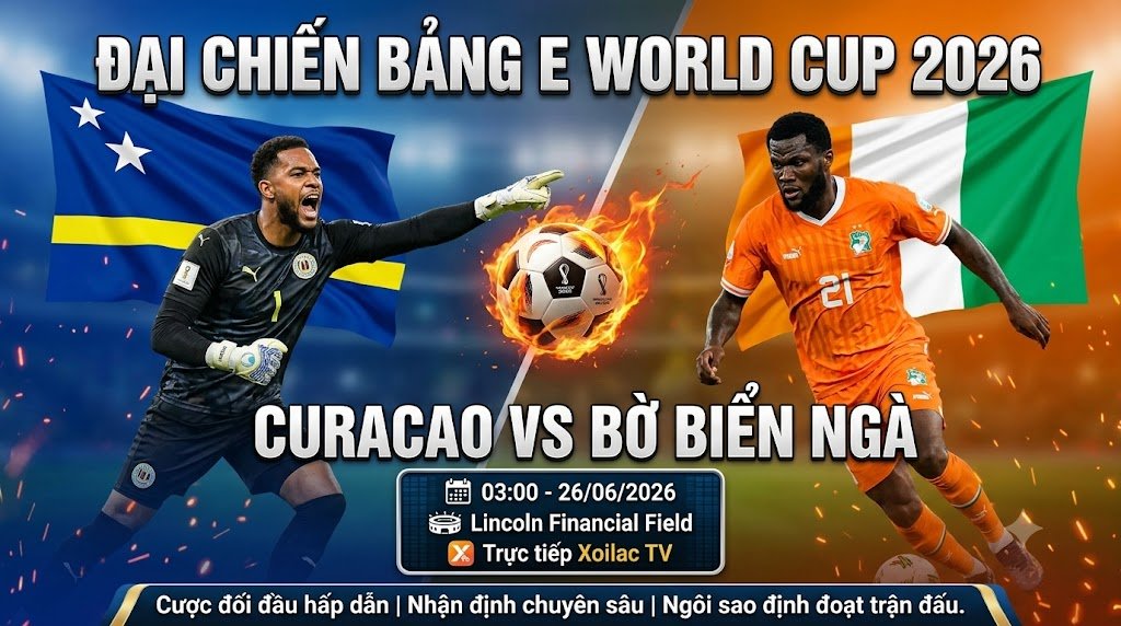 Nhận định Curacao vs Bờ Biển Ngà (03h00, 26/06) tại vòng bảng World Cup 2026. Xem trực tiếp bóng đá tốc độ cao tại Xoilac TV.